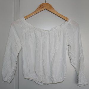 off the shoulder white blouse